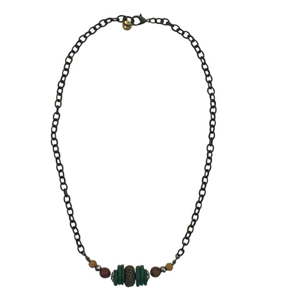 NEW LEGEND OR LIES women's short center stacked beaded necklace
